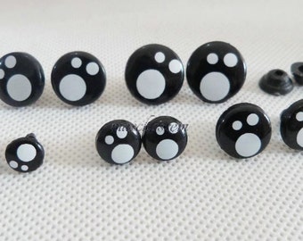 Kawaii Style Round Safety Eyes and Washers: Sizes 8mm to 16mm - Dolls, Amigurumi, Animals, Stuffed Creations, Crochet, Knit, Craft Supplies