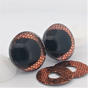 Copper 3D Glitter Plush Toy Safety Eyes (9-25mm) DIY doll animal craft, Amigurumi, Knitted Toy Eyes, DIY crocheted animal craft accessories