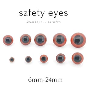 Toy Safety Eyes High Quality Multi Use Colored Toy Eyes 5mm, 6mm, 7mm, 8mm  9mm, 10mm Doll Eyes Plastic Animal Eyes Needle Felting 