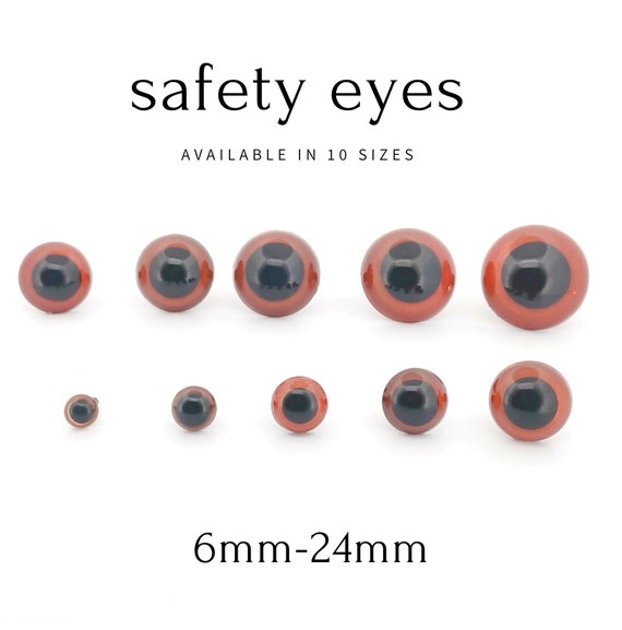 BROWN Safety Eyes With Black Pupil, Available in 10 Different