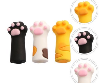 Cat Paw Knitting Needle Stoppers, (Set of 2) Stitch Stoppers, Silicone Point Protectors, Stitch Holder, Kitty Paws, Knitting Notions,