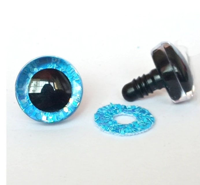 Pearl Blue Safety Eyes 6mm, 8mm, 10mm, 12mm 5, 10, 25 or 50 Pairs