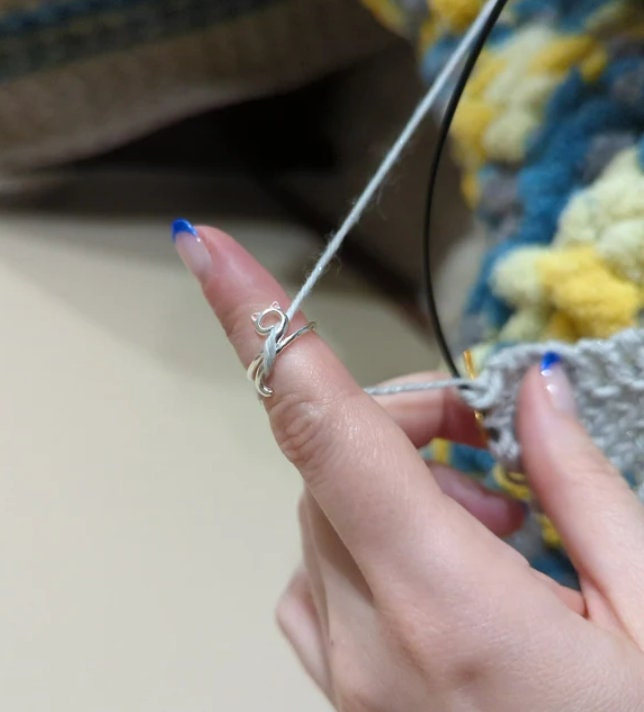 Fish Yarn Tension Ring for Knitting or Crochet Adjustable Yarn Guide, Crochet  Ring, Tension Helper Left Handed 