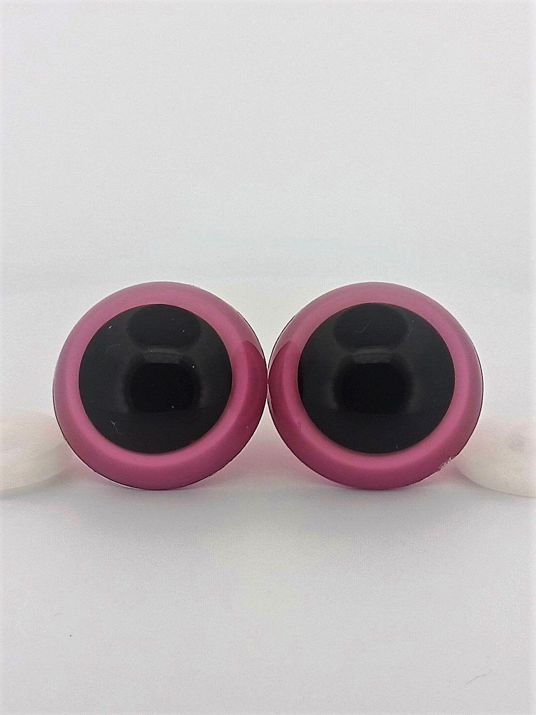 16mm Sparkling Fuchsia Pink Glitter Plastic Safety Eyes – Handmade