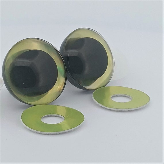 Safety Eyes Transparent Green 15mm 2 pieces