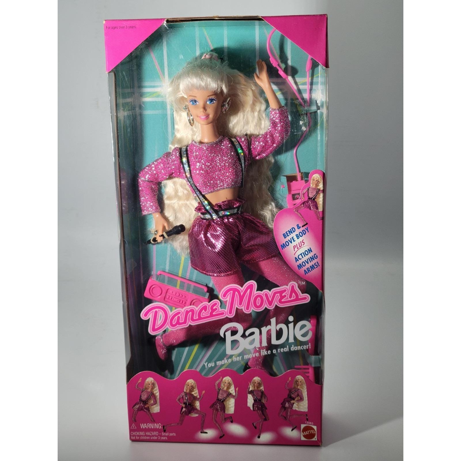 Barbie Dance Moves Doll 1994 #13083 Bend & Move Plus Action Moving