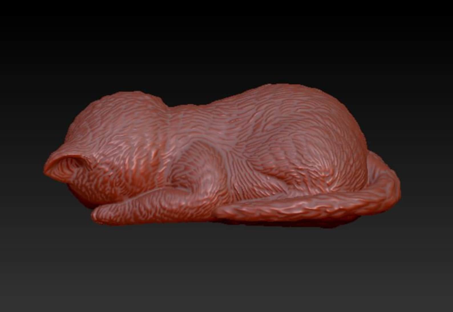 Cat stl file for 3D print cute Sculpture Ready to Paint | Etsy