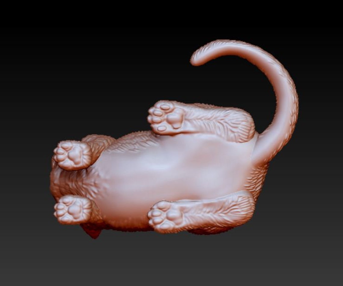 Cat stl file for 3D print Sculpture Ready to Paint | Etsy