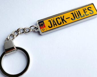 personalised German license plate keyring, German eagle number plate, custom germany number plate, any country plate