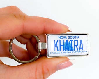 custom Nova Scotia license plate keychain, Canada license plate keyring