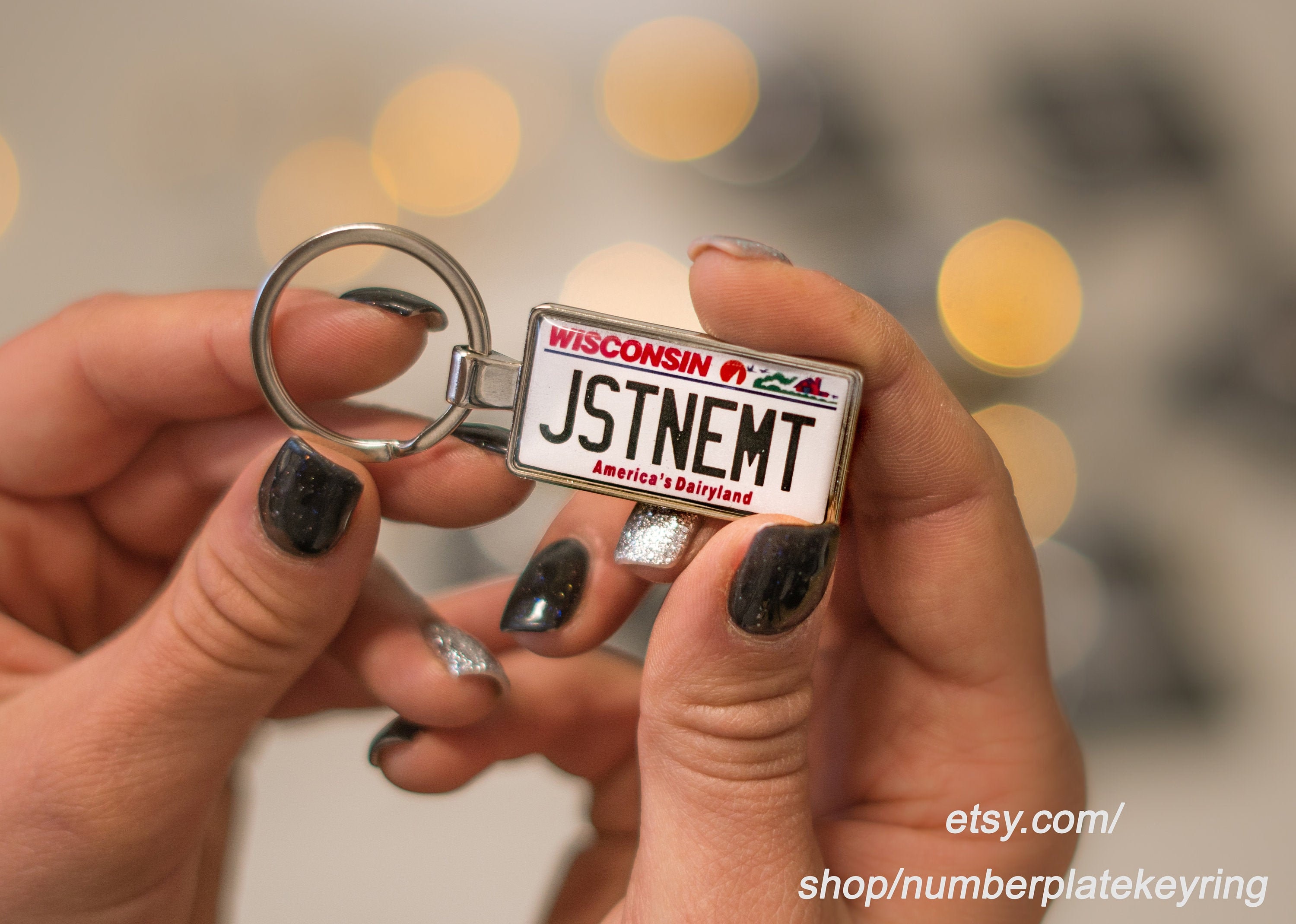 Number Plate Keyring Wisconsin License Plate Keychain Custom Etsy