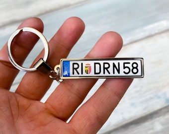 Austria personalized number plates keychain, license plate, any country availabe, metal keyring, gift idea