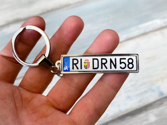 Personalized number deals plate keychain