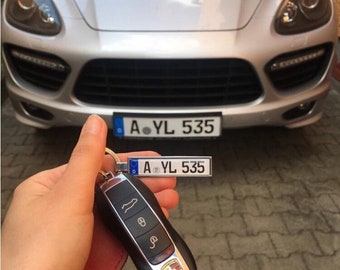 Custom number plates keyring, double sided, any country keyring, 100% personalized