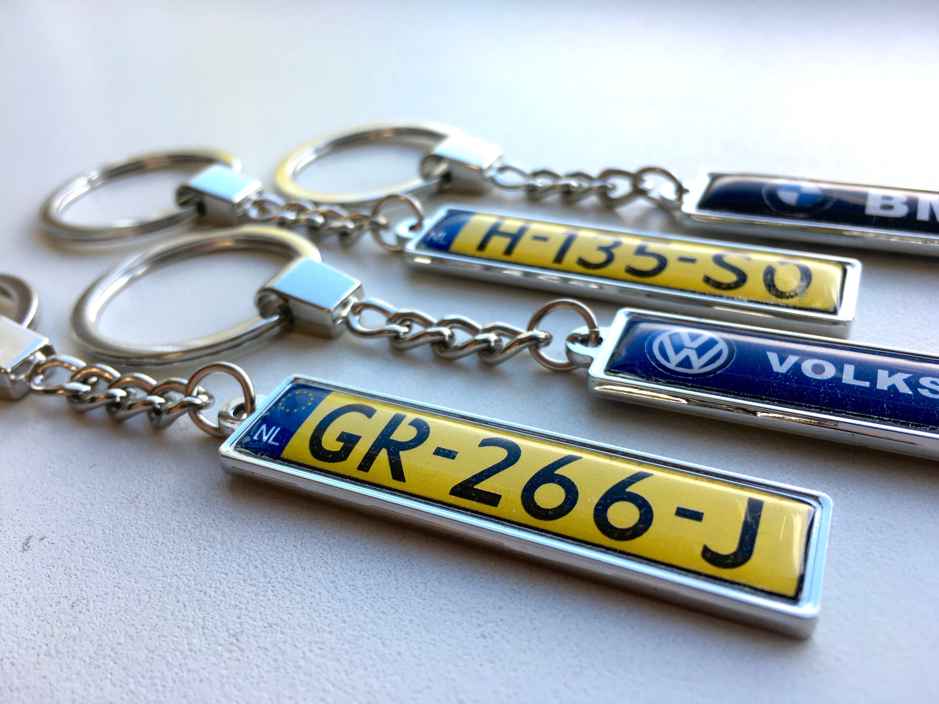 Custom number plates keyring double sided any country Etsy