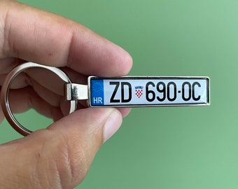Hungary license plate keychain, custom Hungary number plate keychain
