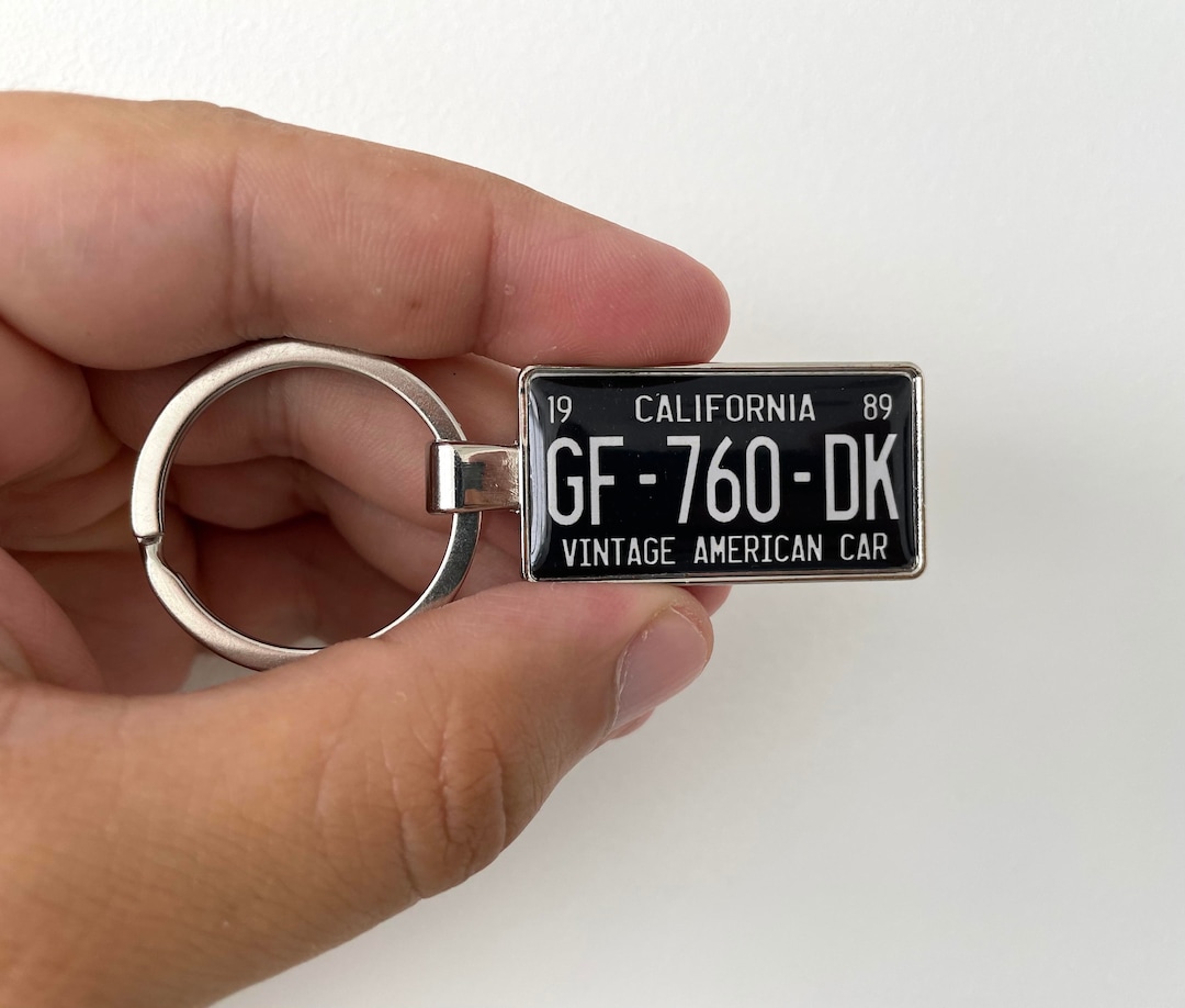 Custom Vintage California License Plate Keychain, Custom License Plate