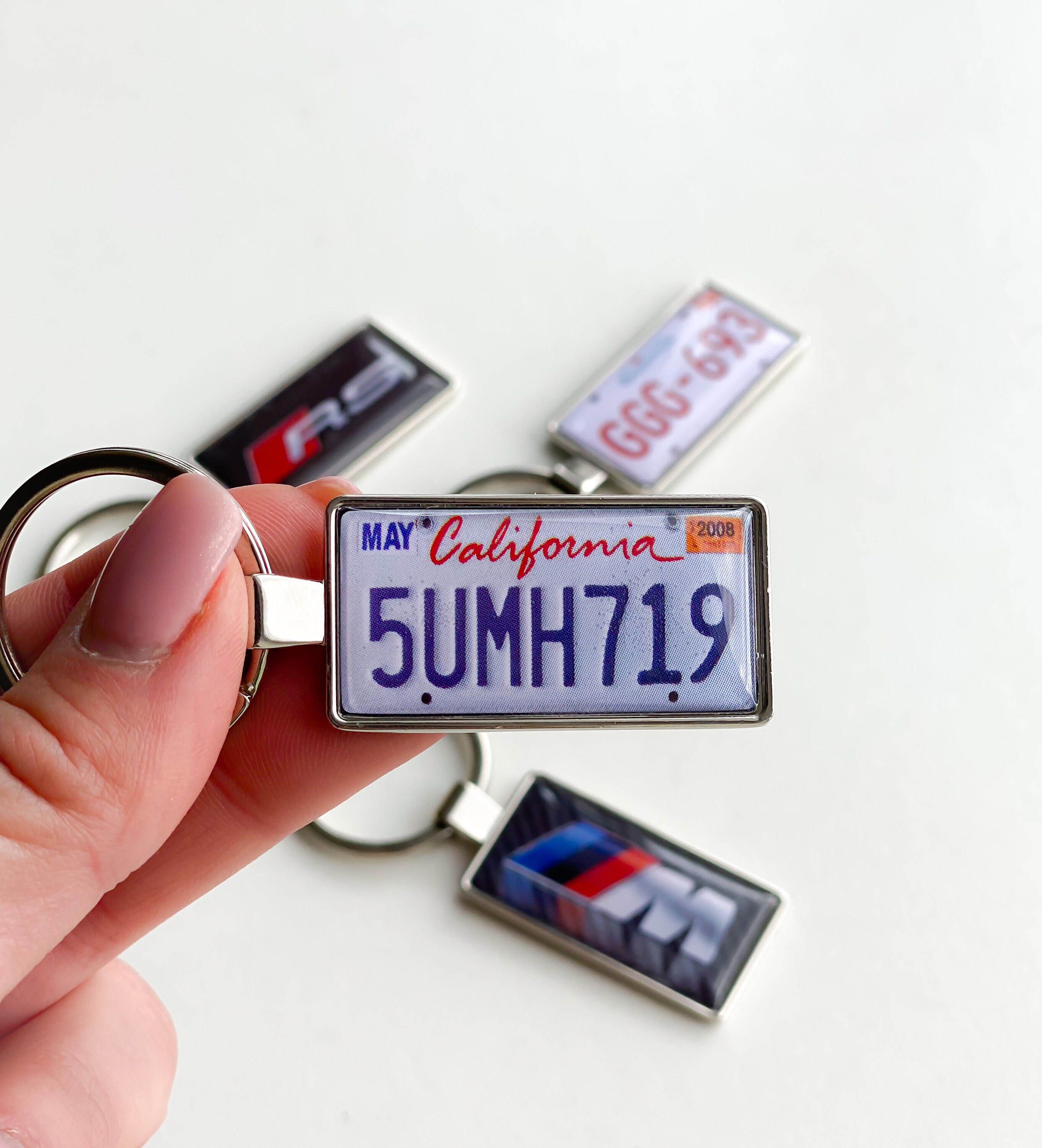 USA 100 Personalized Number Plates double Sided Keychain Etsy UK