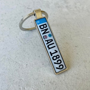 Personalized German number plates keychain, two sided, custom maded, any country available