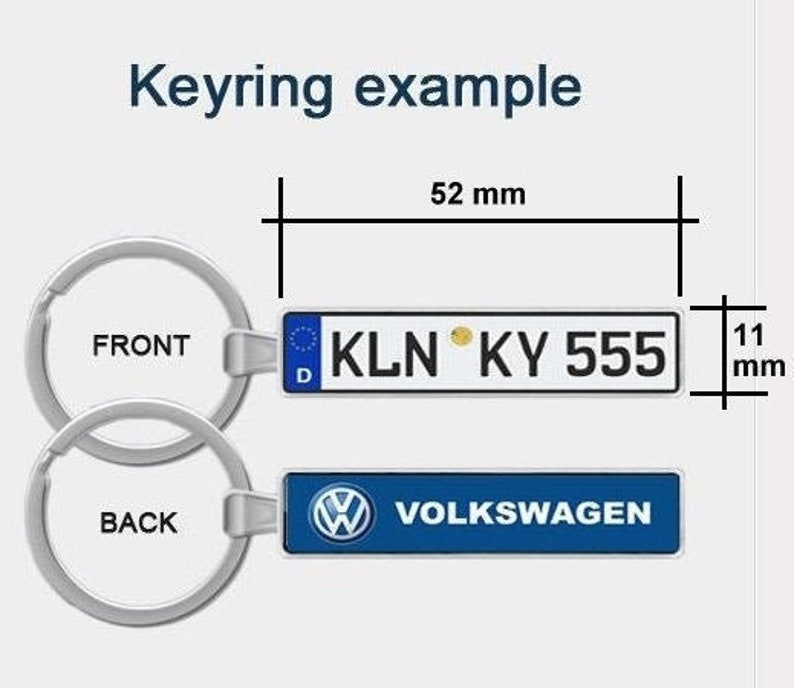 Gepersonaliseerde Nederlandse kentekenplaten sleutelhanger, op maat gemaakt voor elk land, dubbelzijdige kentekenplaten sleutelhanger met automodel afbeelding 7