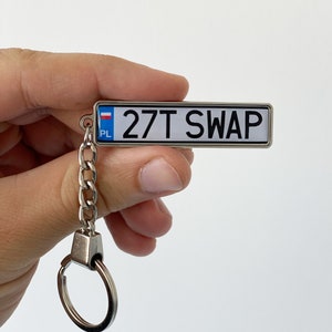 Personalized Poland License Plate Keychain, custom Polish number plate keyring