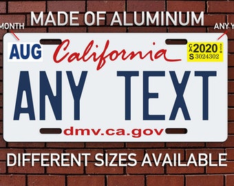 California Personalized License Plate, custom aluminum license plate