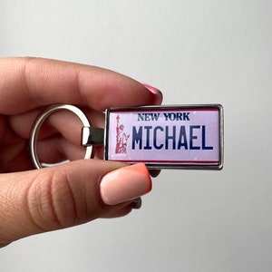 Personalized Vintage New York License Plate Keychain
