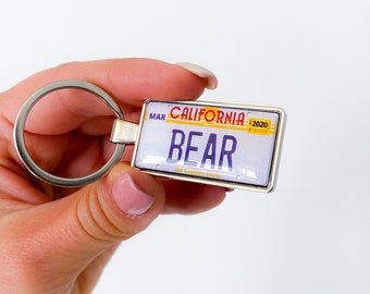 custom California old license plate keychain, california old number plates keyring