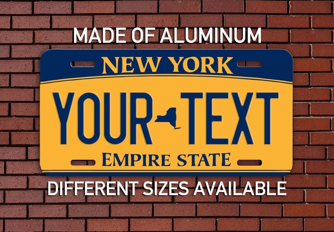 Custom New York license plate yellow New York plate Etsy
