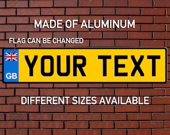 Kundenspezifisches Großbritannien-Nummernschild, UK-Nummernschild, personalisiertes Nummernschild
