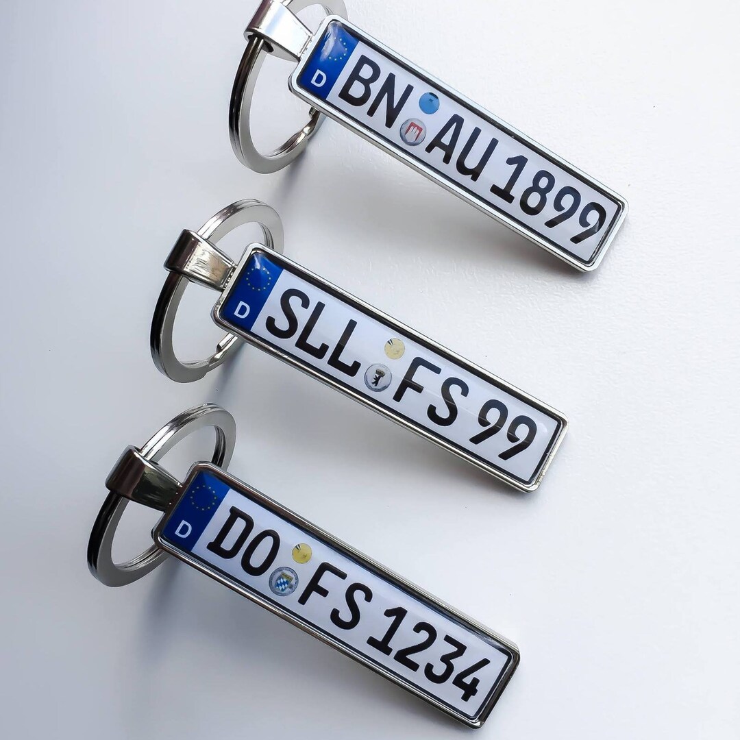 Personalized Two Sided Germany Number Plates Keychain With