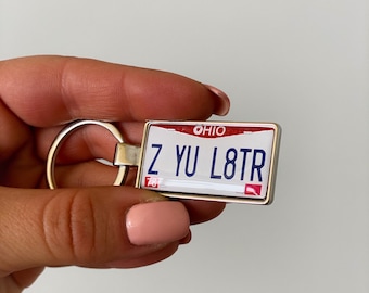 Ohio license plate keychain, personalised keyring