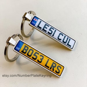 custom England license plate keychain, UK number plate keyring
