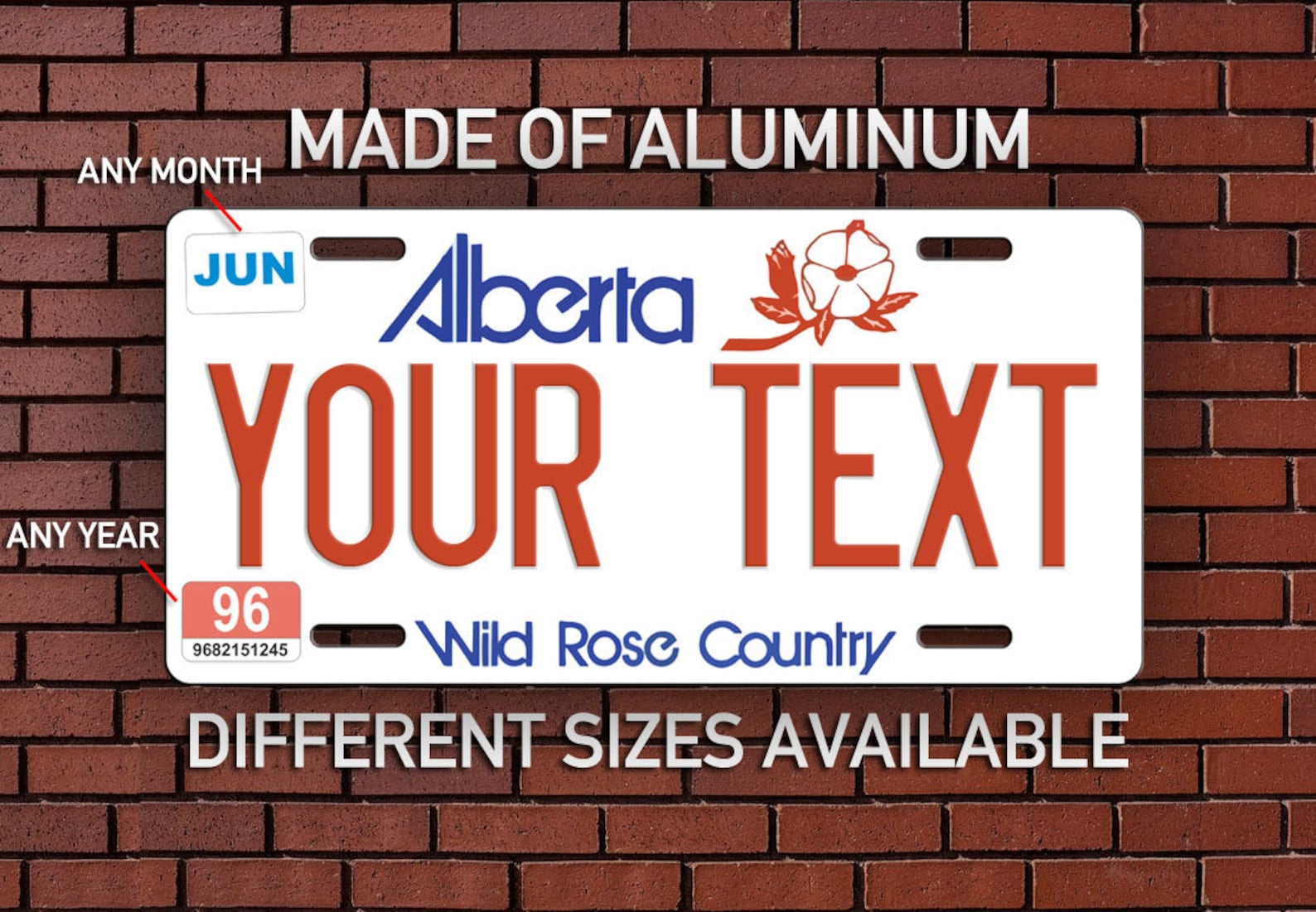 Personalised Alberta license plate custom made Canada license Etsy