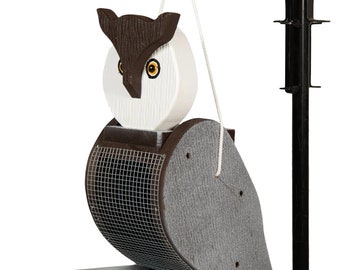 Owl Wood Bird Feeder