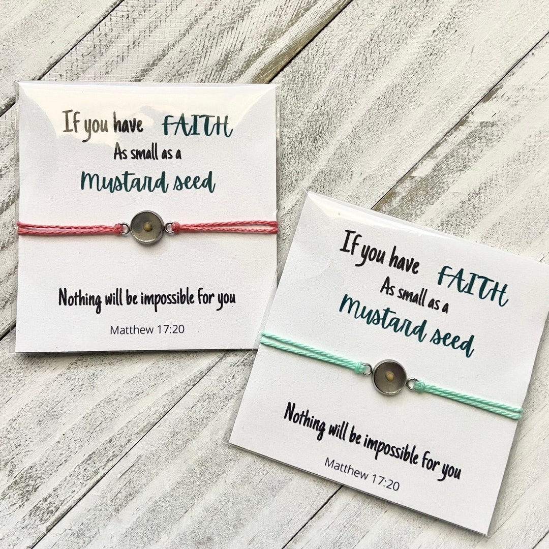 Custom Color Mustard Seed Bracelet | Waterproof & Adjustable | Faith ...