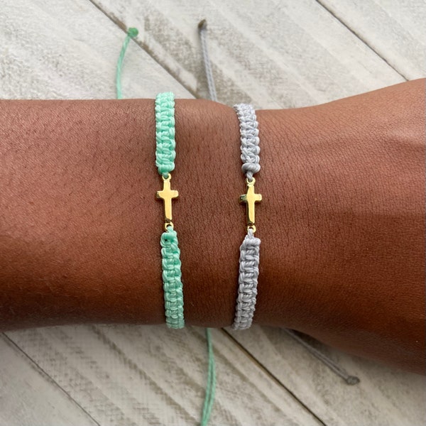 Gold Cross Bracelet Etsy