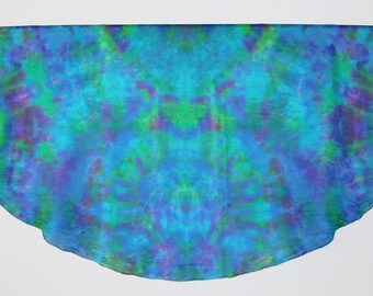 Silk Scarf Silk Wrap Silk Veil Half Circle Peacock