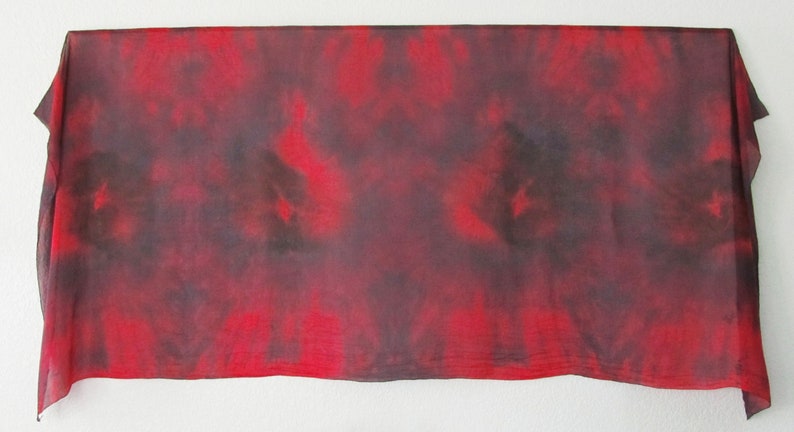 Silk Scarf Silk Wrap Silk Veil Rectangle Night Rose image 3