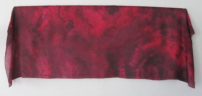 Silk Scarf Silk Wrap Silk Veil Rectangle Night Rose image 1