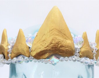 Fossil Shark Crown Crystal - Ancient Oceans Mermid Fossil Crowns - Cosplay Mermaid