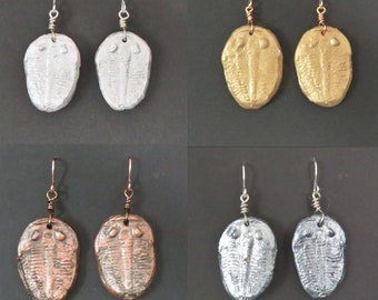 Fossil Earrings - Trilobite Cast Fossil Jewelry