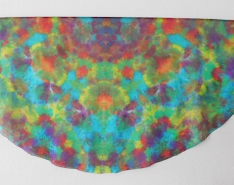 Silk Scarf Silk Wrap Silk Veil Half Circle Rainbow