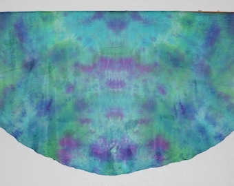 Double Veil Half Circle Peacock Silk Wrap Scarf