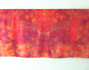 Silk Scarf - Silk Wrap - Silk 3 Yard Veil Rectangle Lava
