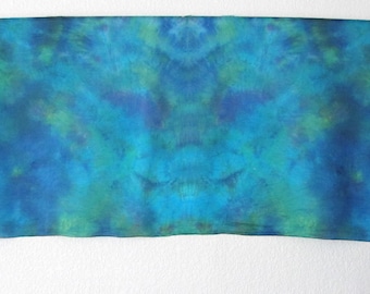 Silk Scarf - Silk Wrap - 3 Yard Veil Rectangle Peacock