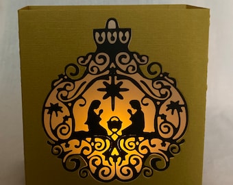 HOLY FAMILY Mini Lantern (for battery tea lights) Mustard w/Black