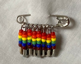 RAINBOW FLAG Beaded Pin #1