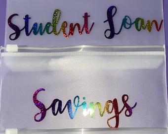 Sobres con cremallera SOLAMENTE/ Sistema de sobres de efectivo/ Carpeta A6/ Planificador de presupuesto/ Sobres de dinero/ Carpeta de presupuesto/ Personalizado/ Cartera de sobre