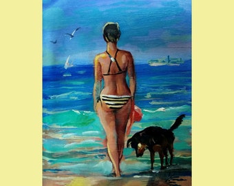 Nude Painting  Original Oil  Canvas Woman 10" by 8" by TORVIKS